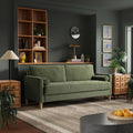 Studio Living® Lexington 75.6 Sofa Mid-Century Modern Pocket Coil Comfort Easy Assembly Velvet Fabric Olive Green