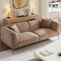 MEETAKING 82.7 Modern Sofa 3-Seater Boucle Couch with Metal Legs Luxury Deep Seats Cloud Sofas Minimalist Living Room Couches for Apartment Home Office Bedroom - Camel
