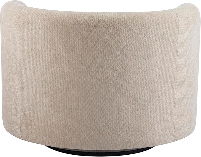 Christopher Knight Home Tanzy 360-Degree Swivel Barrel Chair Upholstered Lounge Chair Indoor Comfy Armchair with Lumbar Pillow for Living Room Thick Cushion Metal Base and Wood Frame Khaki