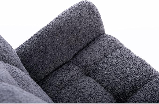 Upholstered Nursery Rocking Chair for Living Room BedroomDark Grey Teddy