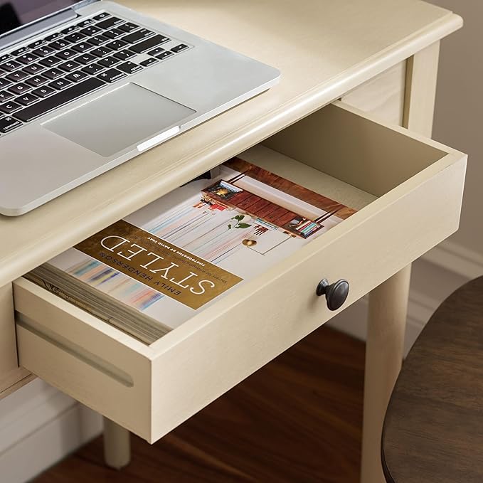SAFAVIEH Home Collection – Arina Sand Writing Desk 1-Drawer Traditional Desk Classic Home Office Design (DSK5710E)