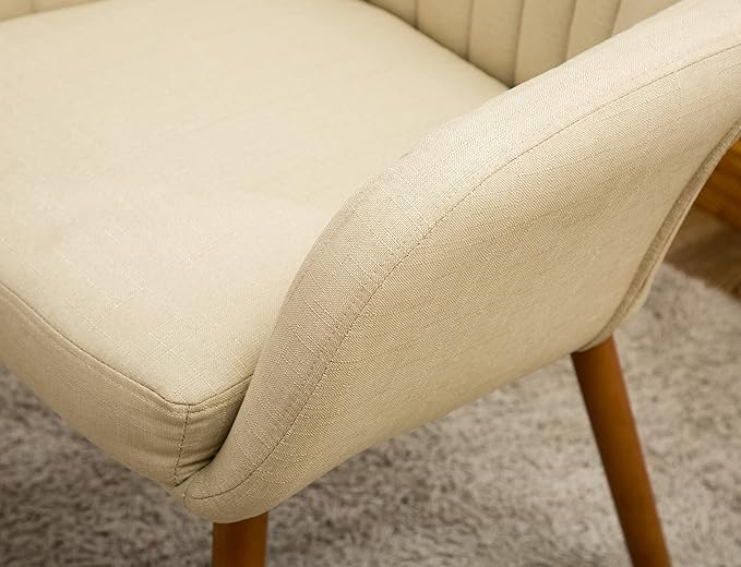 Roundhill Furniture Tuchico Contemporary Fabric Accent Chair Arm Rest Tan