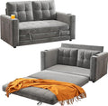 WorthFurni Convertible Sofa Bed Folding Sofa Bed 2 in1 Pull Out Loveseat Sleeper Sofa Floor Sofa Bed for Small Spaces Folding Couch Bed with Pillows for Living Room Bedroom - Grey