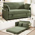 65 Convertible Loveseat Sofa Bed 2-in-1 Folding Sofa Bed with 2 Pillow for Small Spaces Modern Loveseat Sleeper Couch for Apartment Living Room &amp Guest Room (Green Corduroy 65 inch)