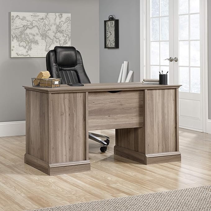 Sauder Barrister Lane Executive Desk Salt Oak finish