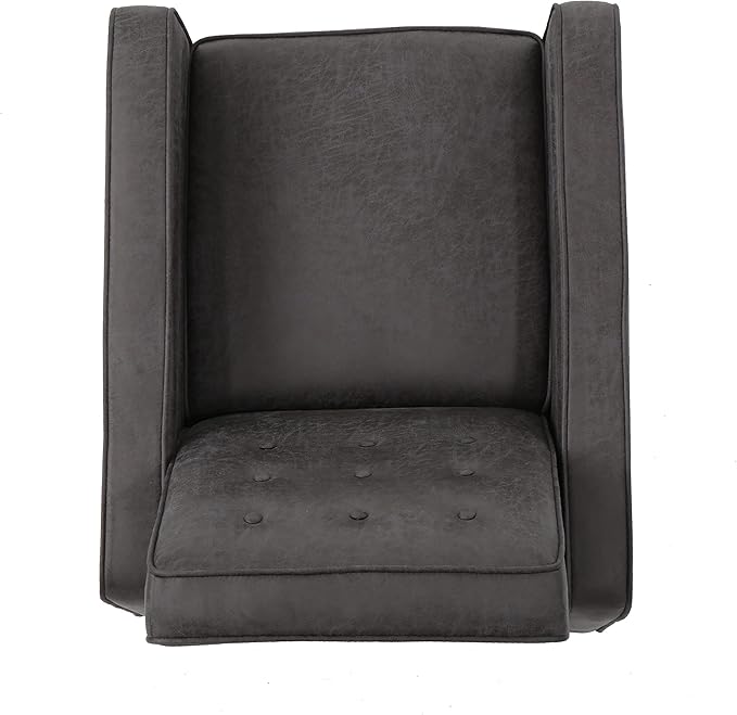 Christopher Knight Home Mervynn Mid-Century Modern Microfiber Recliner Slate / Dark Espresso