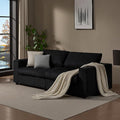 87'' Sofa Couch with Storage Deep Seat Couch for Living Room Comfy 2-Seater Moder Sofa Apartment Couches Black