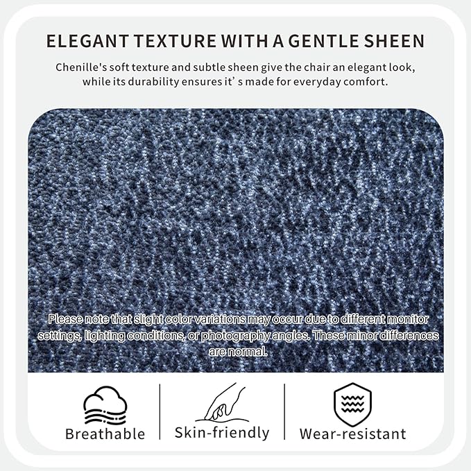 54.9''W Oversized Accent Barrel Chair Chenille Upholstered Comfy Couch Sofa with 5 Pillows for Living Room Apartment Bedroom (Navy Blue).