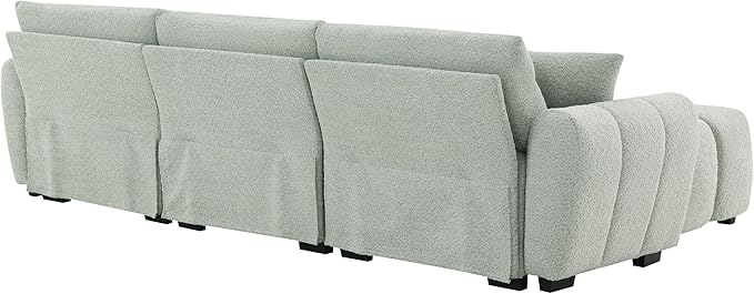 Oversized Modular Sectional SofaGifts for Women MenL Shaped Sectional Couches for Apartment110 inch 4 Seat Modular Couch with Movable OttomanBoucleLight Green