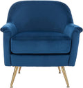 Safavieh Home Brienne Retro Glam Navy Velvet and Brass Arm Chair