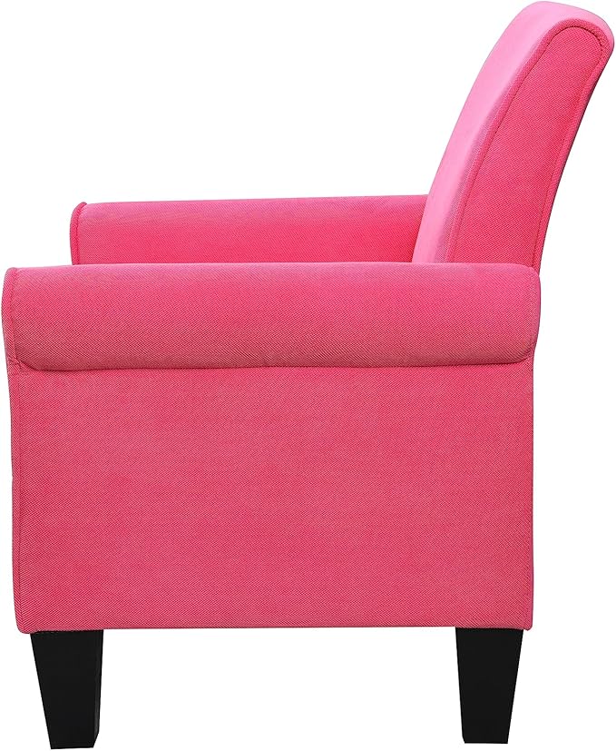 Accent Chairs Comfy Sofa Chair Armchair for Reading Living Room Bedroom Office Waiting Room Linen Fabric Pink