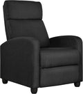 Yaheetech Home Theater Seating Fabric Recliner Chair Modern Single Living Room Reclining Sofa with Pocket Spring Black