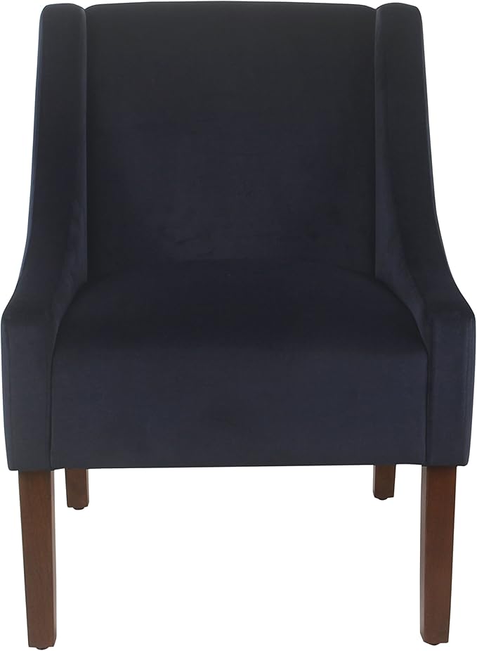 Homepop Home Decor | Upholstered Classic Swoop Arm Accent Chair | Accent Chairs for Living Room &amp Bedroom | Decorative Home Furniture Navy