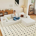 95 Cloud Sectional Couch with L-Shape Chaise Modular Comfy Sofa Chaise Longue Upholstered Corduroy Couches Sleeper with Deep Seat for Living Room Bedroom No Assembly Required(White Right Facing)