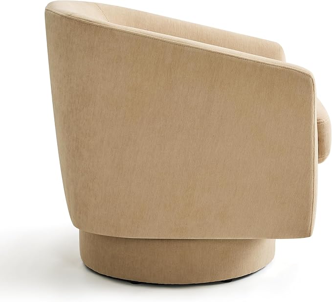 Swivel Barrel Accent Chair Round Chenille Fabric Living Room Arm Chairs Modern Upholstered Comfty Reading Nook Chairs for Bedroom Small Club Armchair Single Sofa Side Chair Coffee