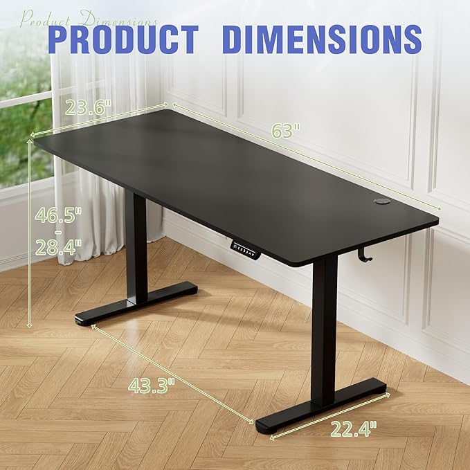 Homall Electric Standing Desk Height Adjustable Stand up Desk with Headphone Hook and USB Port Home Office Computer Desks with Splice Board