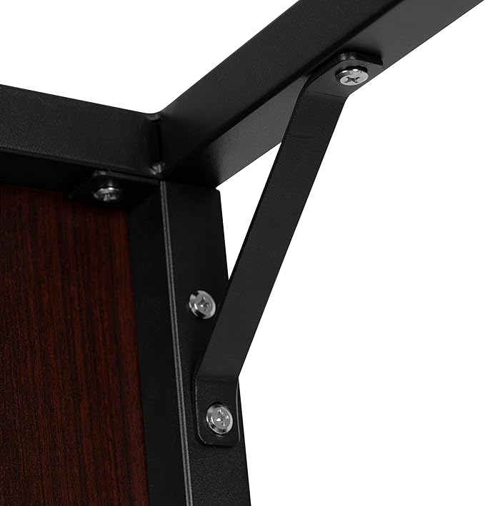 BizChair Industrial Modern Desk - Commercial Grade Office Computer Desk and Home Office Desk - 47 Long (Mahogany/Black)