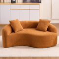67 Modular Sectional Loveseat Sofa Chenille Upholstered Cloud Couch with S-Shaped Cushion Boneless Couch Sleeper Deep Seat Sofa with Throw Pillows for Living Room (Orange) | Chenille Comfortable