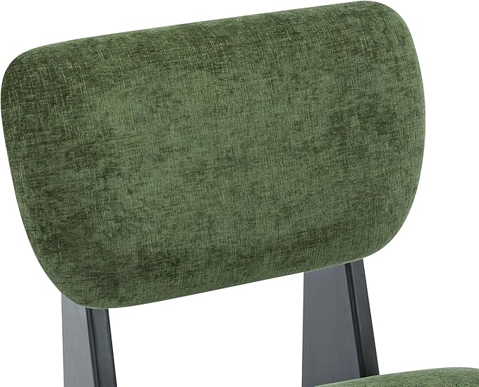 Set of Two Accent Chairs Chairs Living Room Set of 2 - Comfortable Accent Chair with Soft Upholstery Armless Chair with Wood Base for Small Spaces Living Room Bedroom (Black+Green)