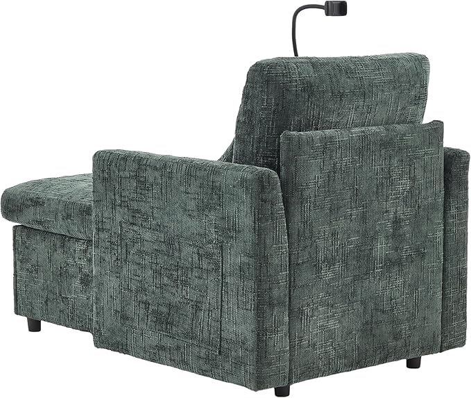 Oversized Multifunctional Recliner Chair with Phone Holder Chenille Ergonomic Lazy Boy Recliner Chair with Storage Backrest Swivel Rocking Chair for Living Room (Emerald)