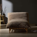 Armless Lazy Sofa Casual Single Sofa Oversized Chaise Lounge ChairCorduroy Fabric for Living Room and Bedroom with Backrest. (Light Brown)