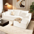 106'' Cloud Sectional Couch with L-Shape Chaise Boneless Modular Sofa with Deep Seat Modern Corduroy Couch for Living Room No Assembly Required. (Beige Right-Facing Chaise)