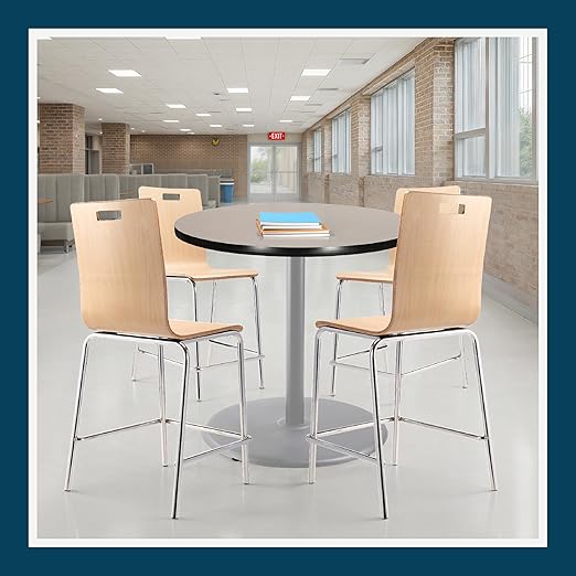 OEF Furnishings OEFCTG13636RCGY Premium Commercial-Grade Restaurant and Breakroom Cafe Table (Round 36 in Diameter 36 in Counter Height Round-Base Gray Frame Gray Nebula Laminate)