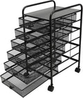 6 Tier Rolling File Cabinet Drawers Metal Filing Storage Vertical Cabinets Cart Organizer with Wheels for Classroom Office Bathroom Kitchen Home Storage and Organization Dorm