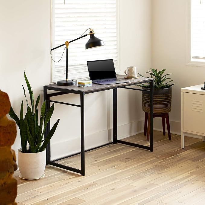 EMMA + OLIVER 40 Rustic Home Office Folding Computer Desk - Laptop Desk
