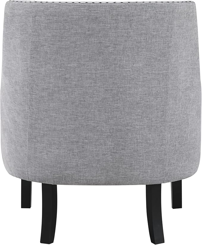 Modern Traditional Accent Chair Gray Chenille Upholstery Button-Tufted Solid Wood 1pc Living Room Furniture