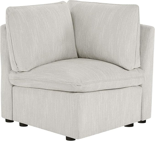 CHITA Modern Down Filled Upholstered Middle Corner Sectional for Modular Couch Snow
