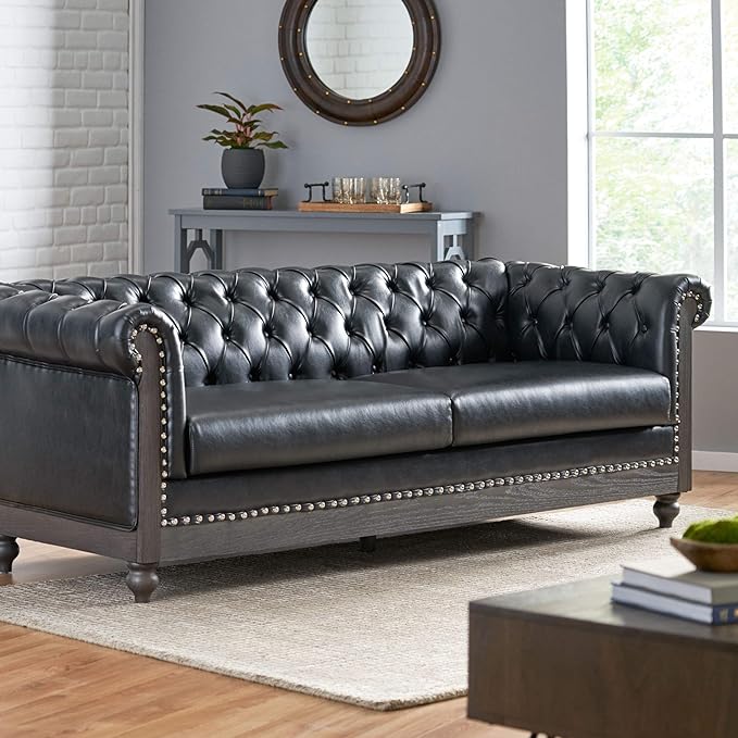 Christopher Knight Home Castalia Sofas Midnight Black + Dark Brown