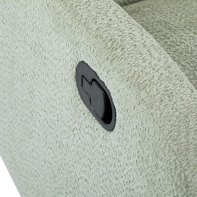 GDFStudio Swivel Glider Recliner Chair Nursery Rocker Recliner Chair with Boucle Upholstered High Back Single Seat Sofa Chair with Deep Seat Manual Nursing Reclining for Living Room Light Green