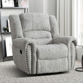 INZOY Recliner Chair Heavy Duty Manual Reclining Sofa Single Lounge Sofa for Living Room Home Theater Seating Grey White