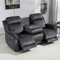 Zero Gravity Power Reclining Sofa with Adjustable Headrest Electric Reclining Couch with Wireless Charge USB Ports Power Loveseat Recliner Sofa for Living Room (Grey-Sofa)