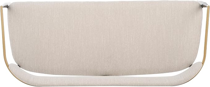 Christopher Knight Home Names Modern Metal Loveseat Living Room Fabric Upholstered Settee Curved Open Backrest 2-Seater Sofa Cozy Couch for Bedroom Apartment Home Office Black+ Gold + Beige