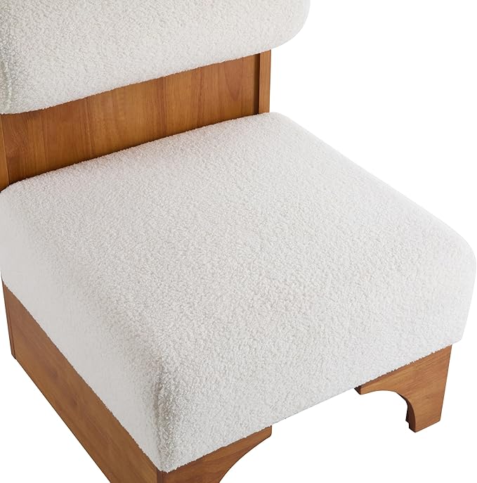 Christopher Knight Home Nadine Accent Chairs Set of 2 Boucle Club Chair Upholstered Lounge Chair Rolled Backrest Accent Chairs Solid Wood Legs Frame Single Sofa for Living Reading Room Beige