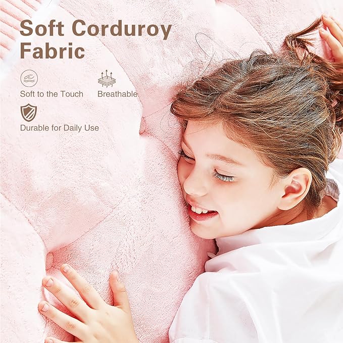 Folding Sofa Bed Flannel Futon Couch Bed with Pillow and Blanket Convertible Sleeper Chair for Living Room Bedroom (Pink+Black)