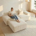 83.5 Modular Sectional Sofa Luxury 32.6 Deep Seat Cozy Cloud Couch L-Shaped Boneless Couches for Living Room Apartment Bedroom No Assembly Required(Beige) | 17 Thickened Seat Super Soft Seat