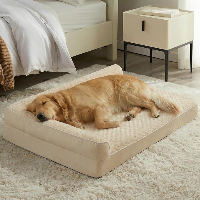 BFPETHOME Orthopedic Dog Beds for Large Dogs-Waterproof Sofa Dog Bed with Removable Washable Cover Large Pet Bed with Waterproof Lining and Nonskid BottomPet Bed for Dogs