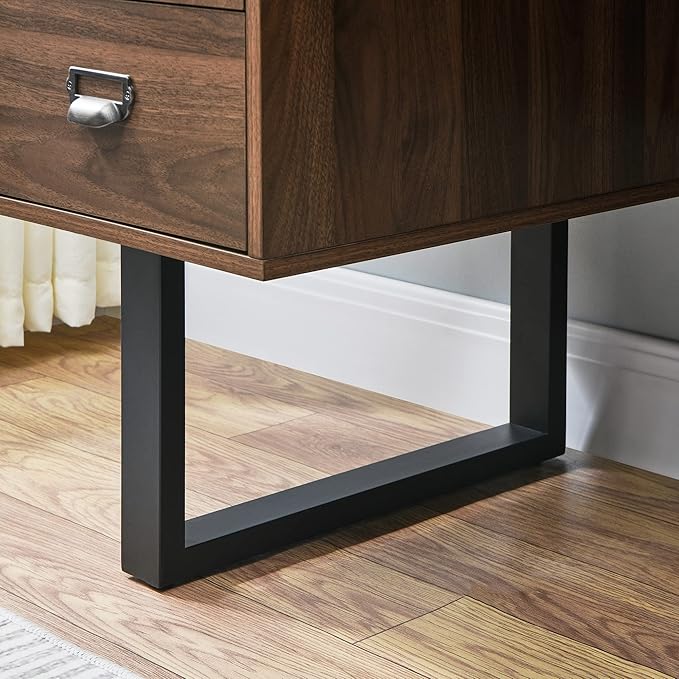 Computer Desk with 4 Drawers for Files Organization 59 Large Home Office Desk with Storage Shelves Industrial Study Writing Table Workstation for Home Office Study Room Dedroom Walnut