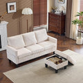 VINGLI 68.5' L Shaped Couch with Movable Storage Ottoman Convertible Sectional Sofa in Soft Corduroy Fabric Modern Reversible Chaise Couch for Small Spaces Apartment Living RoomCream White