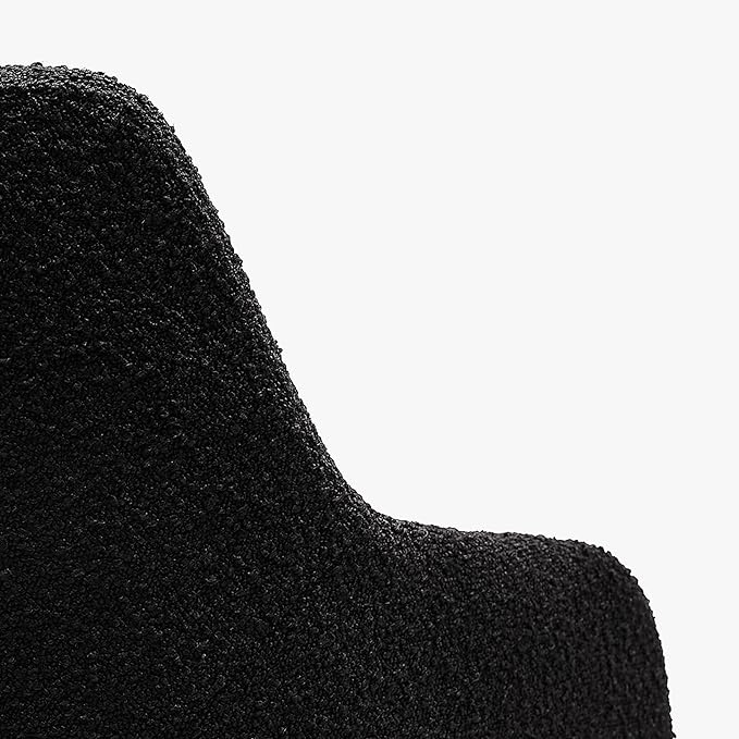 WestinTrends Genevieve Mid-Century Modern Wide Boucle Swivel Accent Arm Chair Black