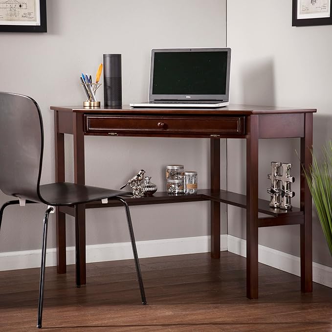 SEI Furniture Wardboro Corner Computer Desk Espresso