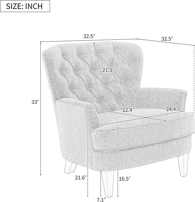 Merax Modern Accent Chair Upholstered Living Room Armchair Comfy Reading Chair Mid Century Chair for Living Room Bedroom Black