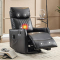 Manual Swivel Rocker Recliner Chair for Adults Overstuffed Reclining Glider Chair for Nursing with Vibration Massage &amp Heat Living Room Rocking Recliner 2-Stage backrest Faux Leather Black