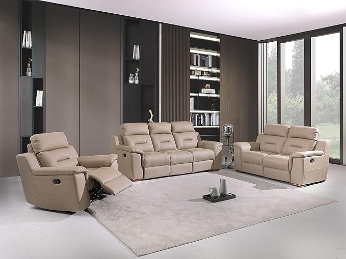 Blackjack Furniture Walker Leather Match Upholstered Reclining Living Room Loveseat Hazel Wood