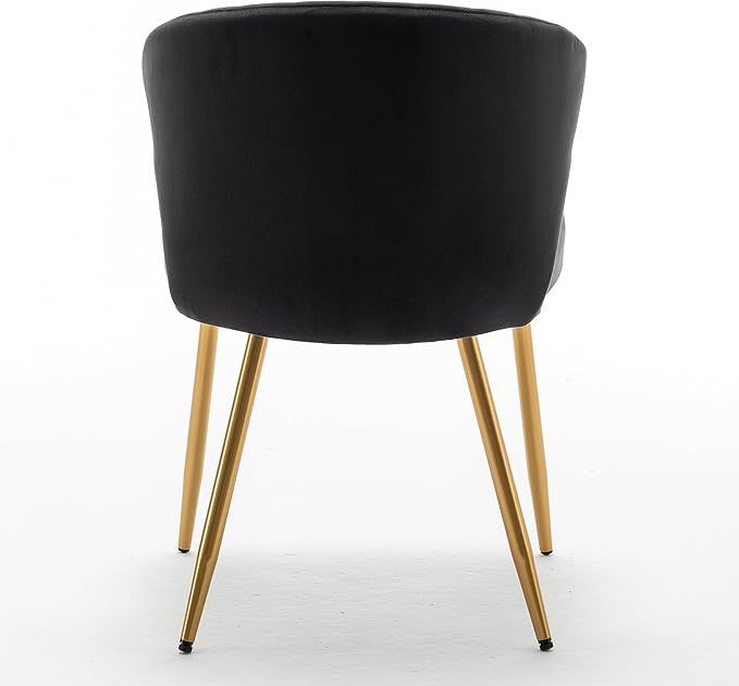 Modern Velvet Accent Chair for Living Room Bedroom Entryway or Small Spaces with Channel-Tufted Design Comfortable and Trendy Armless Seat Black