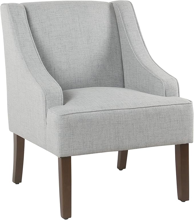 HomePop Velvet Swoop Arm Living-Room-Chairs Light Blue