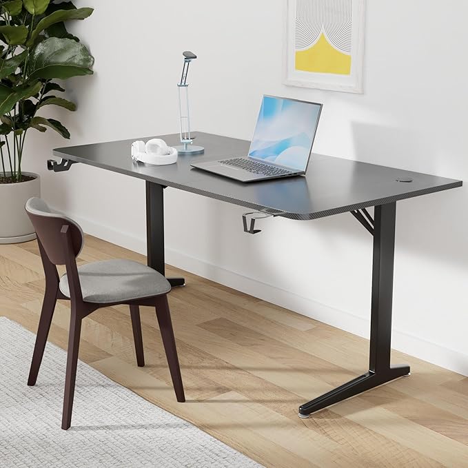 TOPSKY Gaming Desk Large Surface 63’’x31.5’’ with Cup Holder Headphone Hook and Cable Management (Black)